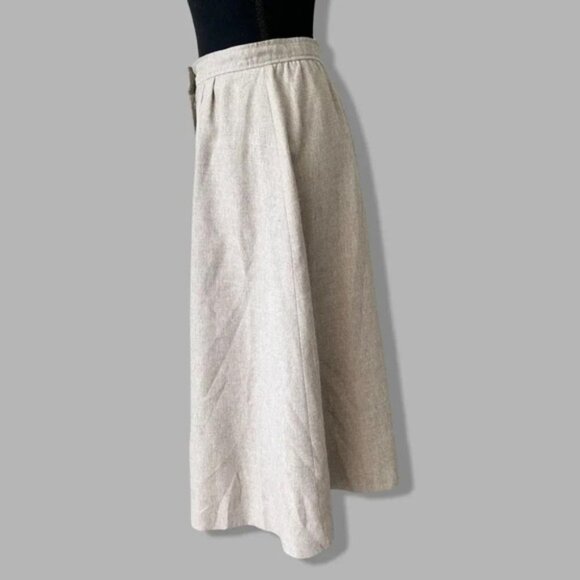 Vintage Mister Leonard Silk Flax Blend A Line Midi Skirt - Picture 2 of 15